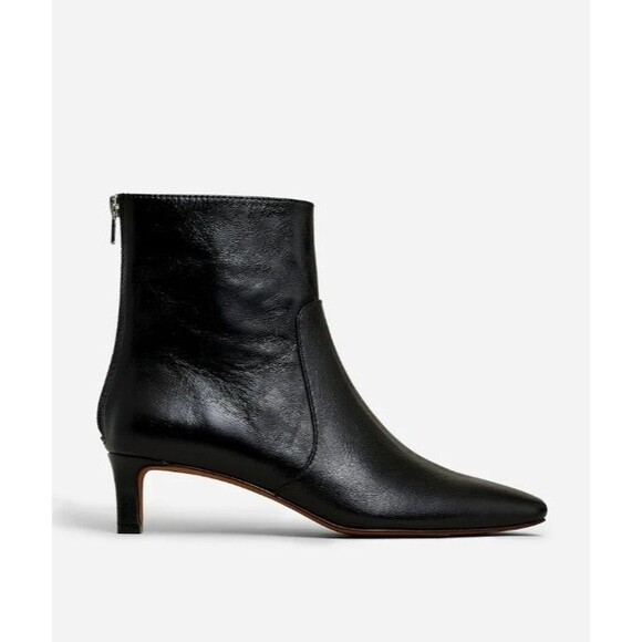 Madewell Shoes - Madewell The Dimes Kitten-Heel Boot in Crinkle Leather NN026 Size 7-Display-$218
